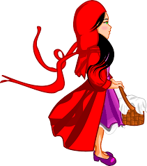 Dibujo de una niña con una capa con capucha roja
