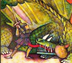 El príncipe Verdemar enfrentándose al dragón